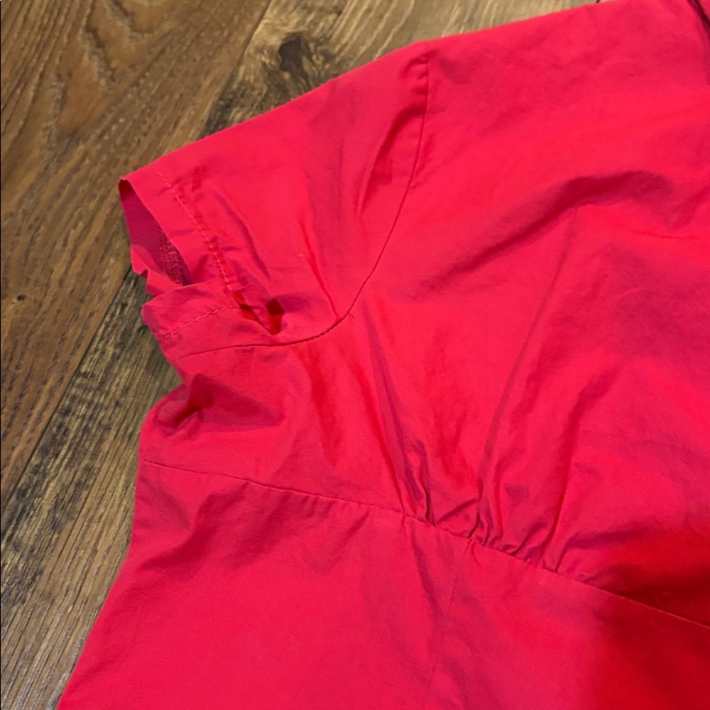 Red Button-Up Women's Top - Picture 5 of 8